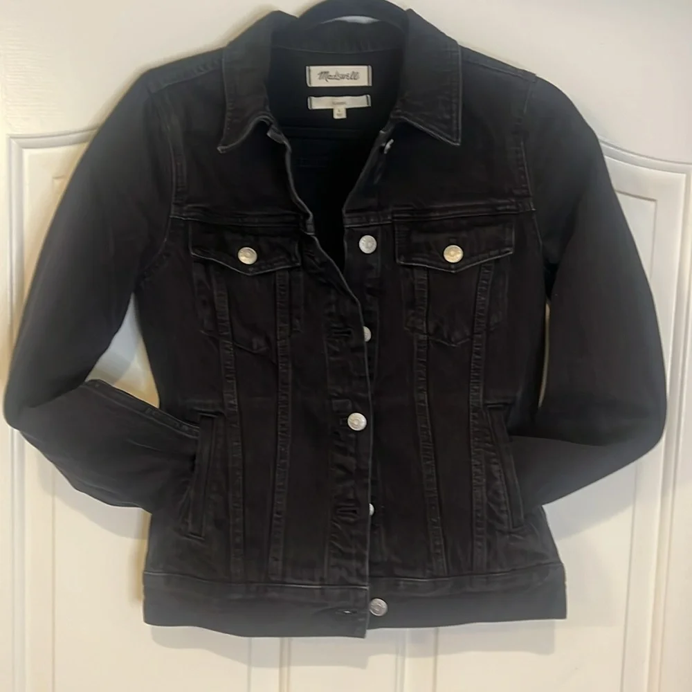 Madewell Denim Lunar Black Wash Jean Jacket Women’s Size Small NWOT - Picture 9 of 12